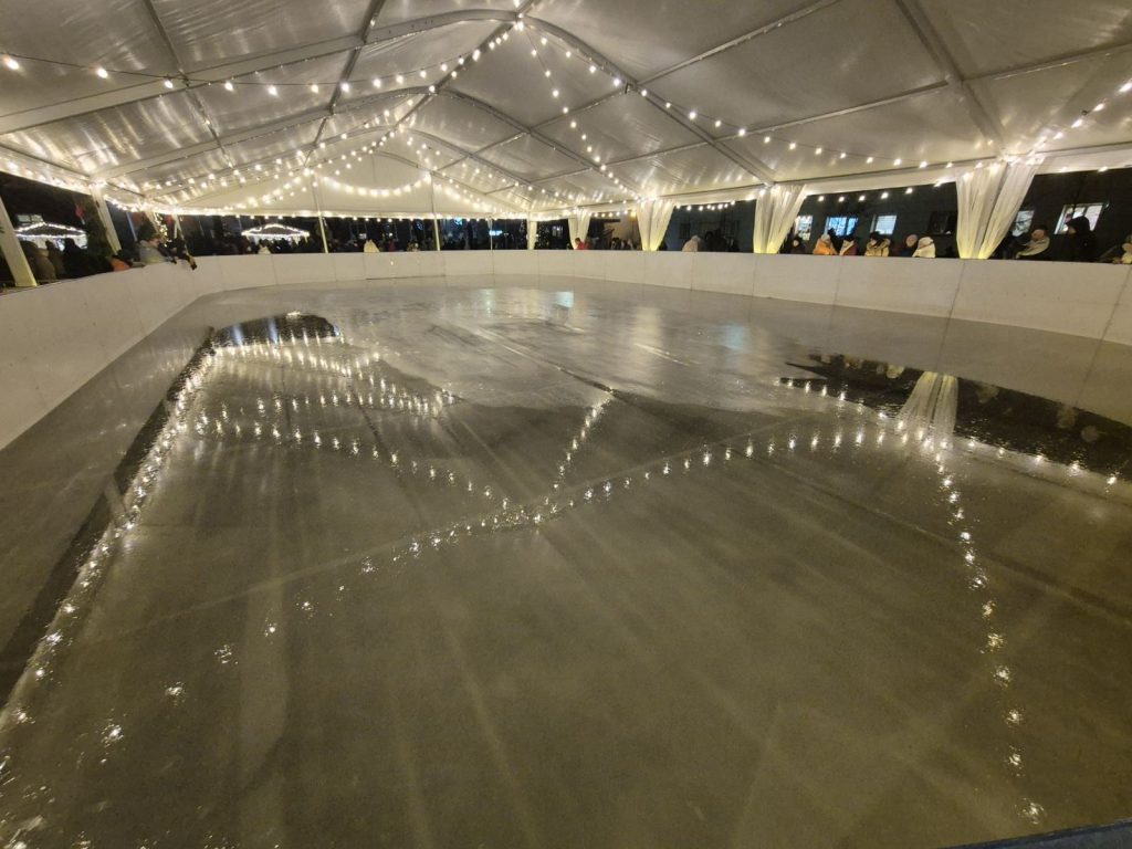 Completed seasonal real-ice rink in Gargždai during the 2024/25 season