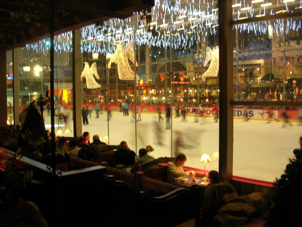 View across the indoor ice rink at Klaipeda Akropolis